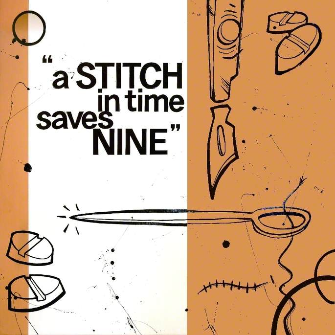 unknown artist; A Stitch in Time Saves Nine; Gloucestershire Hospitals NHS Foundation Trust; http://www.artuk.org/artworks/a-stitch-in-time-saves-nine-62434