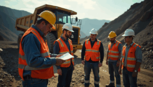 mining men discussing ROI of MSHA Part 46 Training