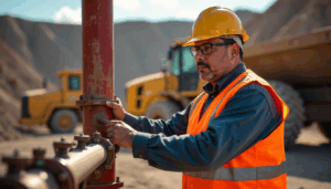 Man in PPE at a surface mine, illustrating training requirements for new miners under MSHA Part 46.