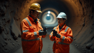 two mining inspector checking for mining compliance