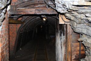 Entrance to an underground mine representing MSHA Part 46 enforcement cases.