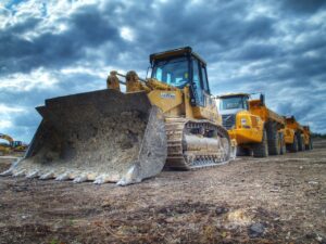Heavy machinery operating at a surface mine