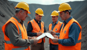 mining inspectors discussing Legal Exposure Following a Mine Site Accident or Injury