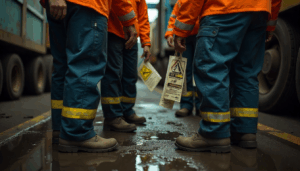 Mine workers standing in a surface mine, representing MSHA Part 46 training for temporary and seasonal workers